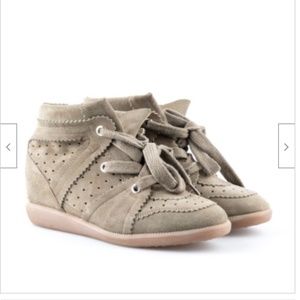 Isabel Marant Bobby wedge taupe suede Sneakers 37